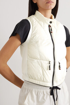 MONCLER GRENOBLE Quilted Two-tone Shell Down Vest - White