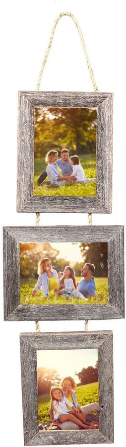 Etsy Barnwoodusa | Picture Frame Set Of 3 On Jute Rope 100% Up-Cycled Genuine Reclaimed Wood | Two Portrait, 1 Landscape