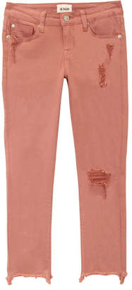 Hudson Girls' Wren Distressed Chewed-Hem Skinny Jeans, Size 4-6X