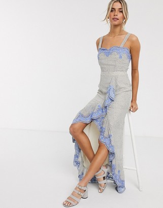 We Are Kindred argentina embroidered ruffle maxi dress
