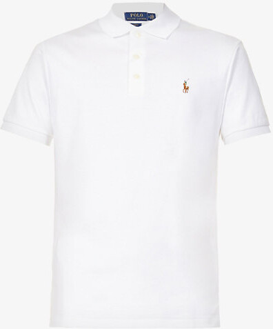 Polo Ralph Lauren Mens Polo Black Short-Sleeved Logo-Embroidered Custom Slim-Fit Cotton-Jersey Polo Shirt Xl
