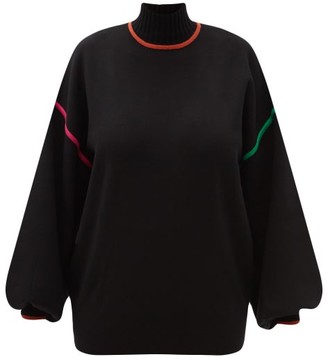 Roksanda Azalea High-neck Embroidered Sweater - Black Multi