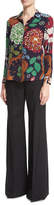 Thumbnail for your product : Burberry Wide-Leg Wool Trousers, Black