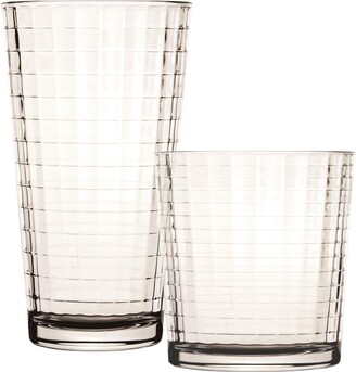 Heavy Base 16 oz. Clear Glass Drinking Glasses for Water, Juice, Beer [Set  Of 6]