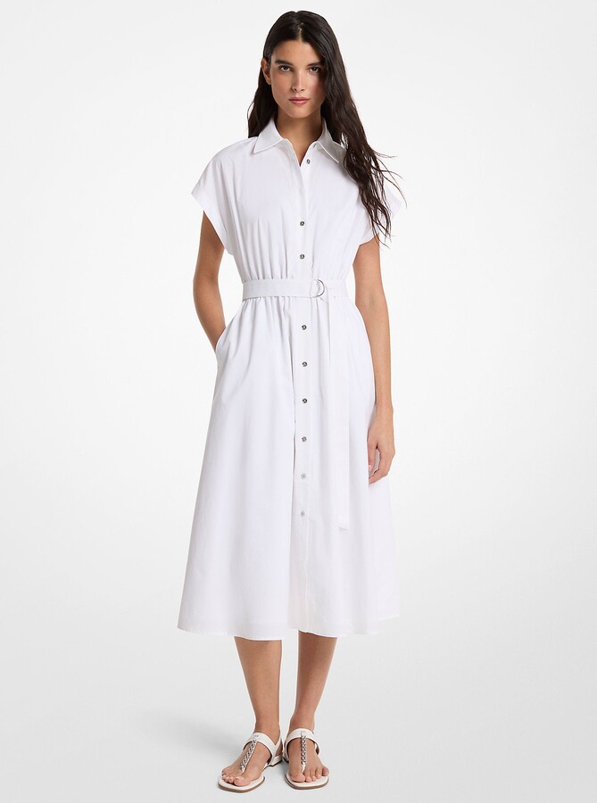 Michael Kors Outlet Cotton Poplin Midi Dress