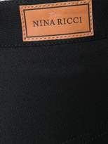 Thumbnail for your product : Nina Ricci leather-trimmed flared trousers