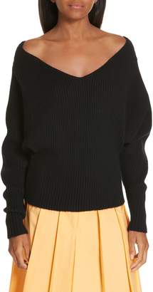 Ji Oh Off the Shoulder Wool & Cashmere Sweater