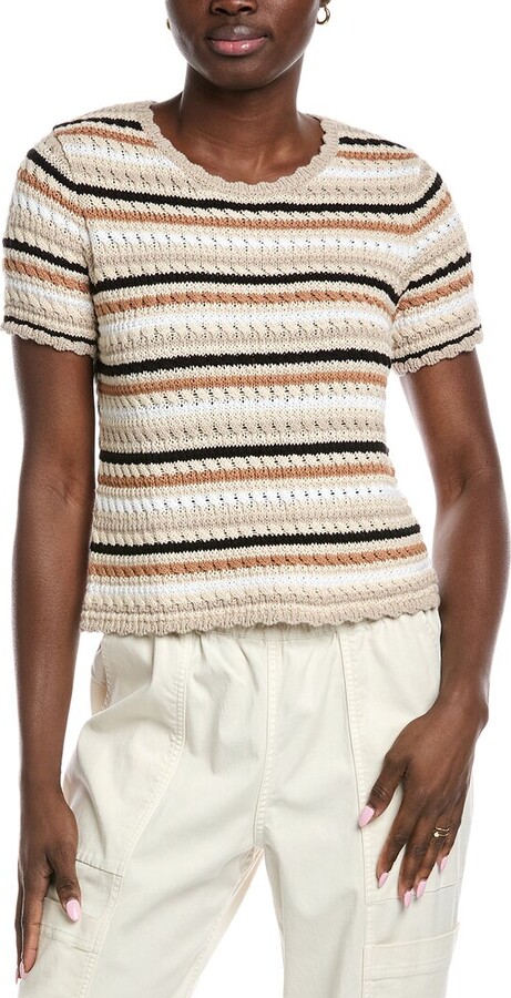Cotton by Autumn Cashmere Mixed Stitch Stripe Sweater
