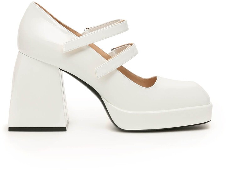 white block heels closed toe