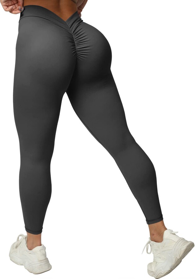 Abodhu V-Back Scrunch Leggings Seamless Workout Gym Leggings for Women  Tummy Control Butt Lift Butter Soft Squat Proof Black - ShopStyle
