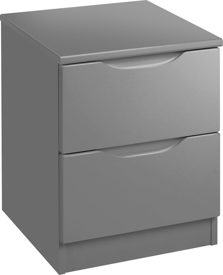 Dunelm Legato 2 Drawer Bedside Table Grey ShopStyle Chests