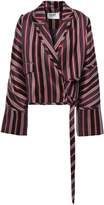 Thumbnail for your product : Zimmermann Folly Uniform Striped Cotton-blend Jacquard Wrap Jacket