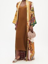 Thumbnail for your product : RIANNA + NINA Patchworked Vintage-silk Wrap Coat - Multi