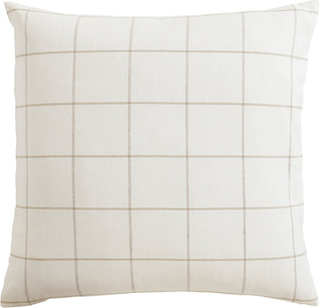 Ballard Designs Jones Windowpane Pillow - Ivory/Natural