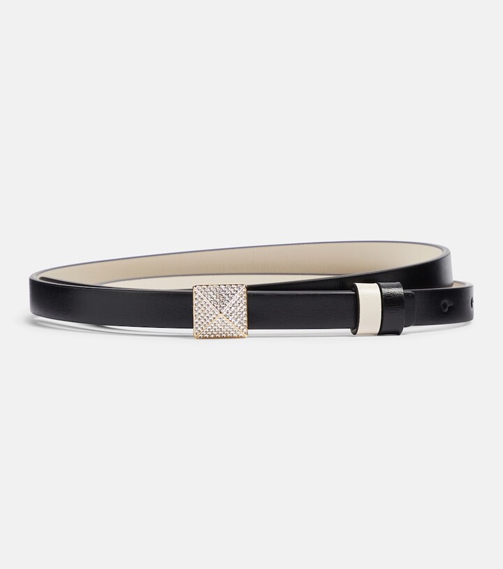 VALENTINO Vlogo Signature Reversible Belt In Shiny Calfskin. Height: 40mm