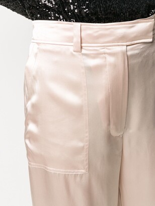 Tom Ford High-Rise Wide-Leg Satin Trousers