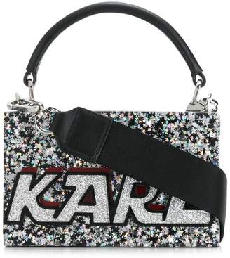Karl Lagerfeld Paris star metallic tote bag