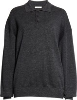Thumbnail for your product : The Row Deja Mélange Cashmere, Silk & Hemp Blend Polo Sweater
