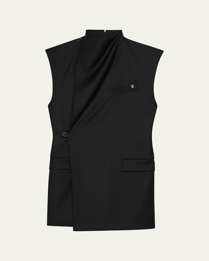 Helmut Lang Sleeveless Cowl-Neck Blazer Dress