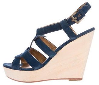Cynthia Vincent Suede Wedge Sandals