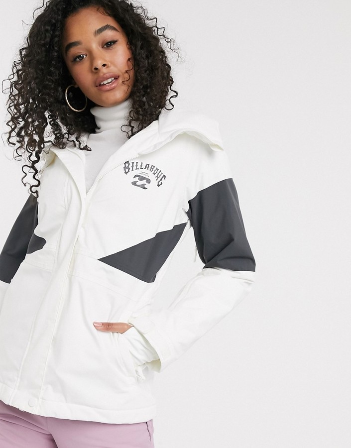 Billabong Say What ski jacket in white - ShopStyle