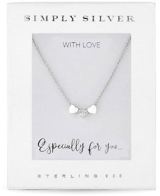 Simply Silver Gift Boxed Sterling Silver 925 Triple Heart Necklace