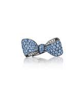 Thumbnail for your product : Mimi So Bow Large 18k Gold Sapphire & Diamond Ring, Size 6.5