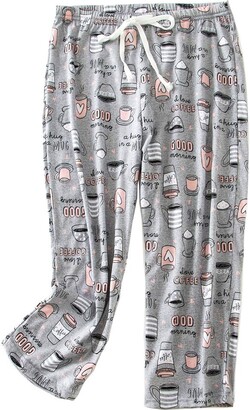 ENJOYNIGHT Women's Capri Pajama Pants Lounge Causal Bottoms Print Sleep  Pants(Large - ShopStyle