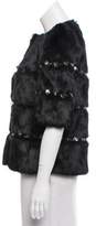 Thumbnail for your product : Glamour Puss Glamourpuss Studded Fur Jacket w/ Tags