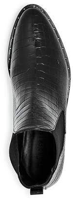 Freda Salvador Women's Sleek Croc-Embossed Leather Chelsea Booties
