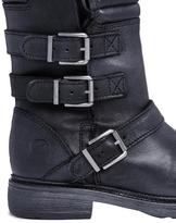 Thumbnail for your product : Bronx Black Leather Silver Detail Biker Boots