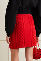 Thumbnail for your product : Bottega Veneta Cable-knit Wool And Cotton-blend Mini Skirt - Red