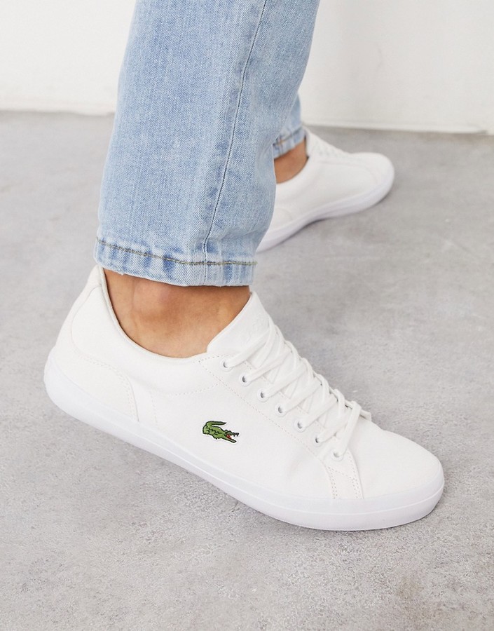 Lacoste lerond sneakers in white canvas - ShopStyle