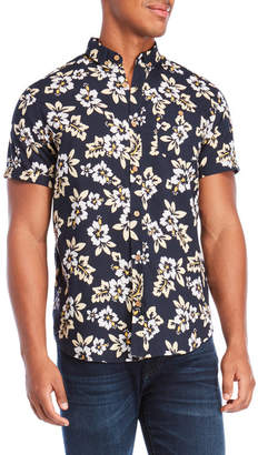 Soul Star Woven Floral Button-Down Shirt