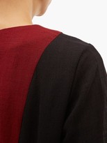 Thumbnail for your product : Cefinn Panelled Belted Voile Midi Dress - Burgundy Multi