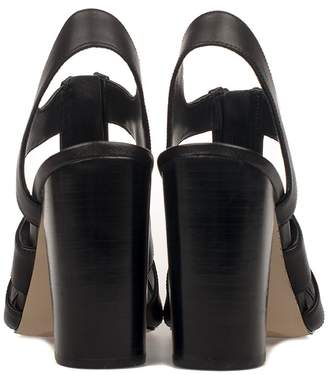 Michael Kors Black Damita Leather Heeled Sandal