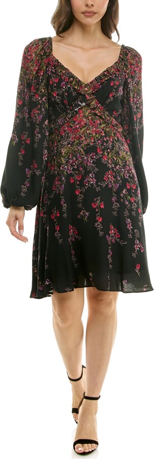 Taylor Women's Ruffled V-Neck Dress