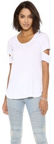 Thumbnail for your product : Daftbird Scoop Neck Notched Sleeves Tee