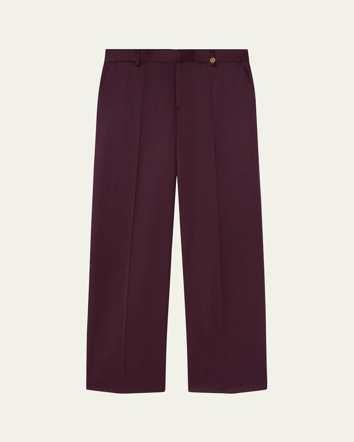 Versace Men's Wool Wide-Leg Formal Pants
