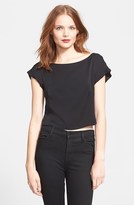 Thumbnail for your product : Milly 'Sophia' Crop Silk Blend Top