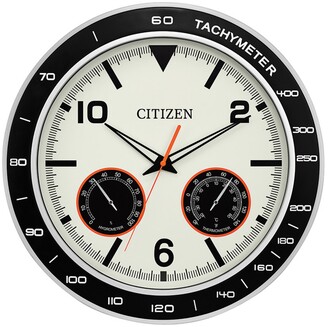 Citizen Outdoor Black & Silver-Tone Wall Clock
