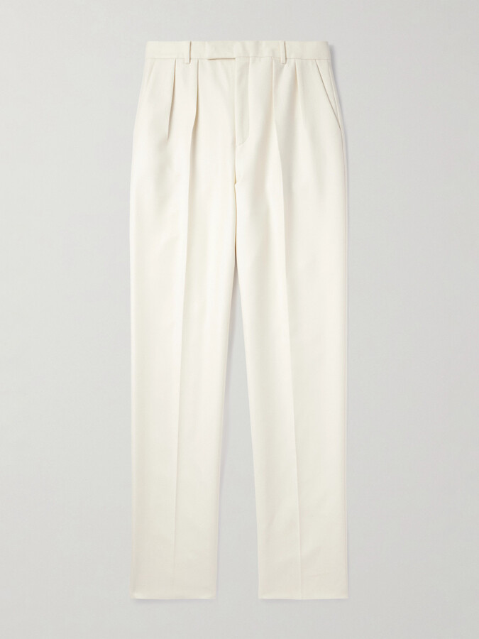 Celine Keith Tapered Pleated Cashmere-Flannel Trousers