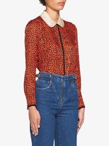 Thumbnail for your product : Miu Miu Contrast-Collar Leopard-Print Shirt