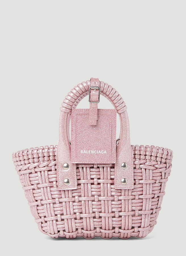 Balenciaga Bistro Xs Basket Tote Bag Woman Tote Bags Pink One