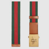 Thumbnail for your product : Gucci Canvas Web belt with bee buckle
