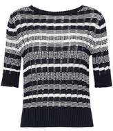 Thumbnail for your product : Oscar de la Renta Striped Crochet-Knit Sweater