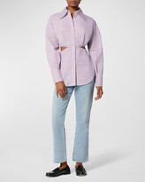 Thumbnail for your product : Equipment Alya Striped Cutout Button-Down Cotton Shirt