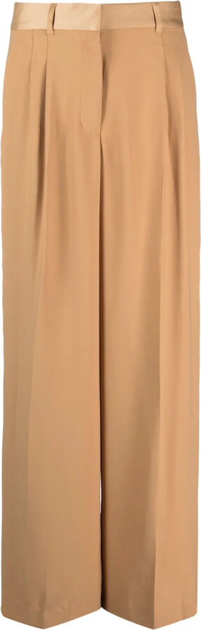 Pleat-Detail Wide-Leg Trousers
