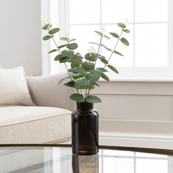 Dunelm Artificial Eucalyptus in Black Vase 46cm Green ShopStyle