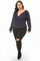 Thumbnail for your product : Forever 21 Plus Size Marled Ribbed Surplice Sweater